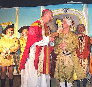 Cardinal Richeelaugh pleads his innocence to King Louis.